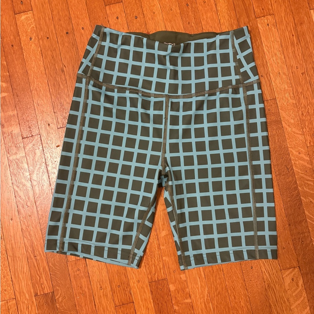 Topo designs Women's Sport bike Shorts - Olive Grid - S